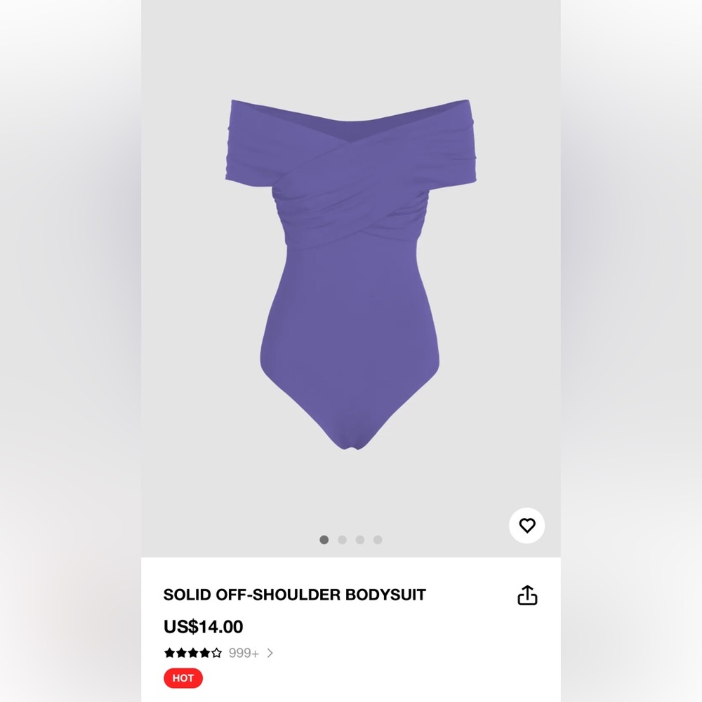 Solid off shoulder bodysuit